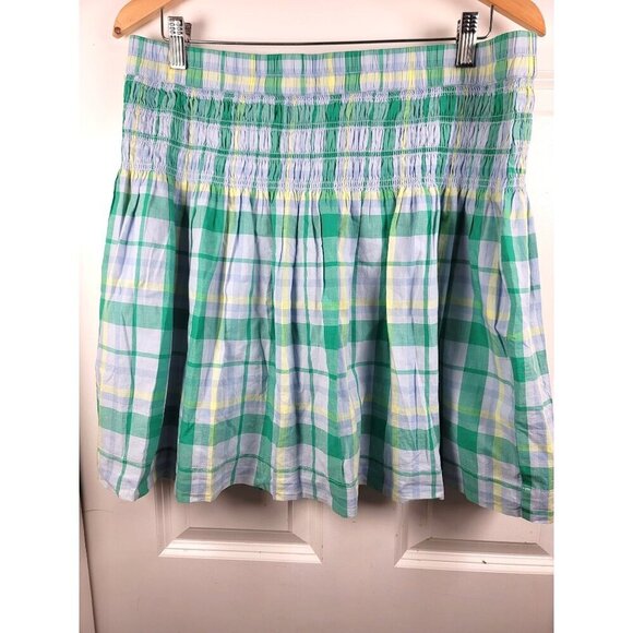 Free Assemble Women's Multicolor Plaid Elastic Waist Pleated Mini Skirt Size XL - Picture 1 of 9